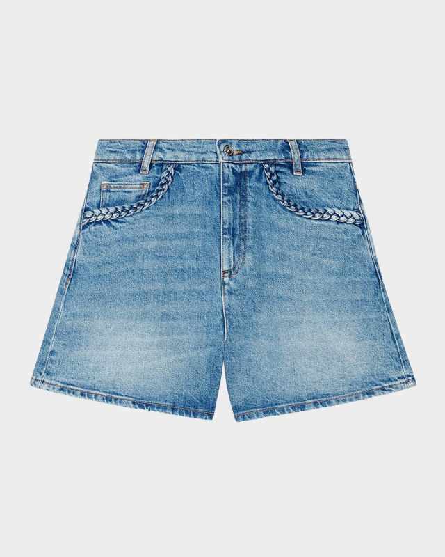 Ipochetresse Braided Denim Shorts